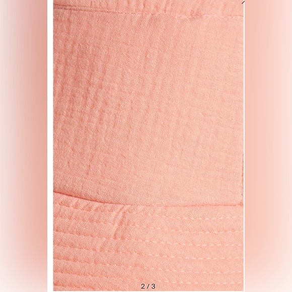 Nordstrom Bp Women's Coral Cotton Quilted Bucket Hat w Chin Tie sz OS - Picture 2 of 4